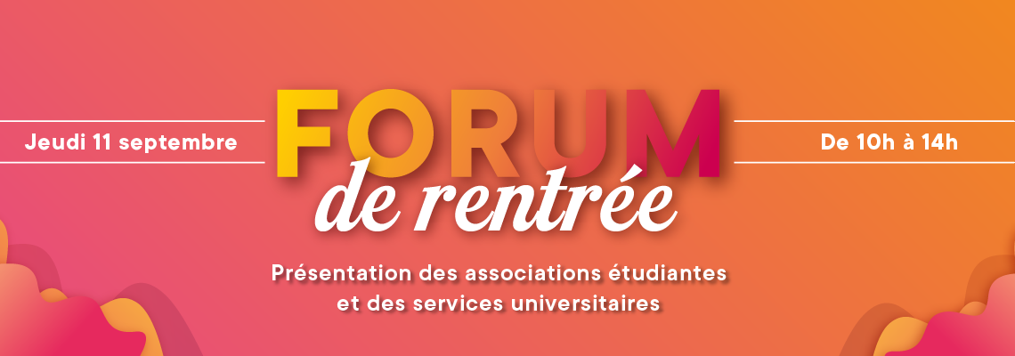 Forum de rentrée : rendez-vous le jeudi 11 septembre !