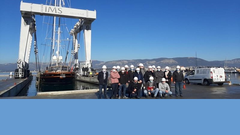 Les étudiants de la Licence Professionnelle "Maintenance navale" ont visité le site d'IMS Shipyard à Saint Mandrier.