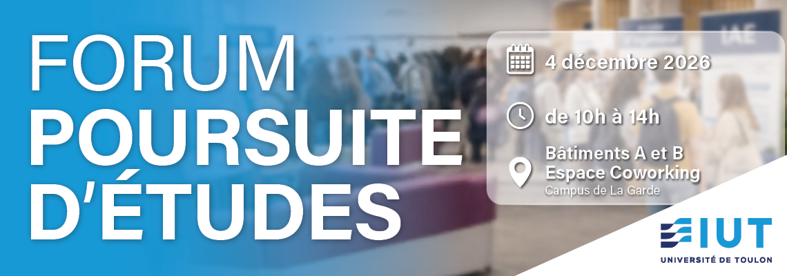 Forum Poursuite d'études 2026 : préparez votre avenir après votre BUT ou votre licence professionnelle !