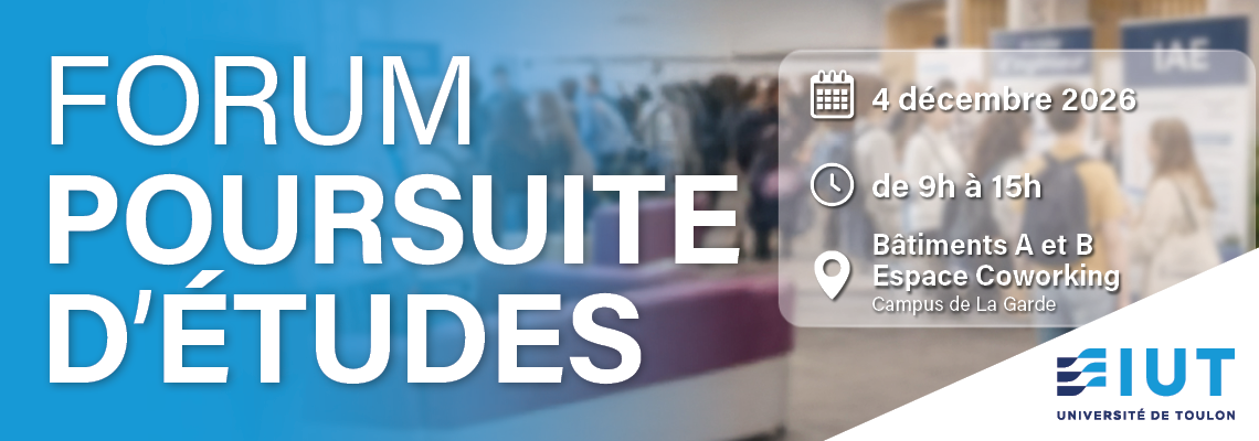 Forum Poursuite d'études 2026 : préparez votre avenir après votre BUT ou votre licence professionnelle !