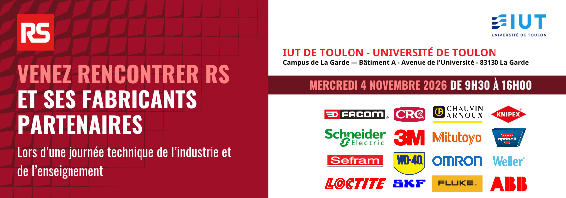 L'IUT de Toulon accueille le RoadShow Industrie & Innovation de RS France le 4 novembre 2026